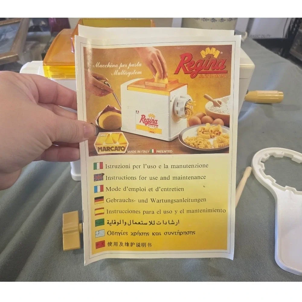 Marcato Regina Atlas Pasta Maker Multisystem Manual Extruder Made in Italy